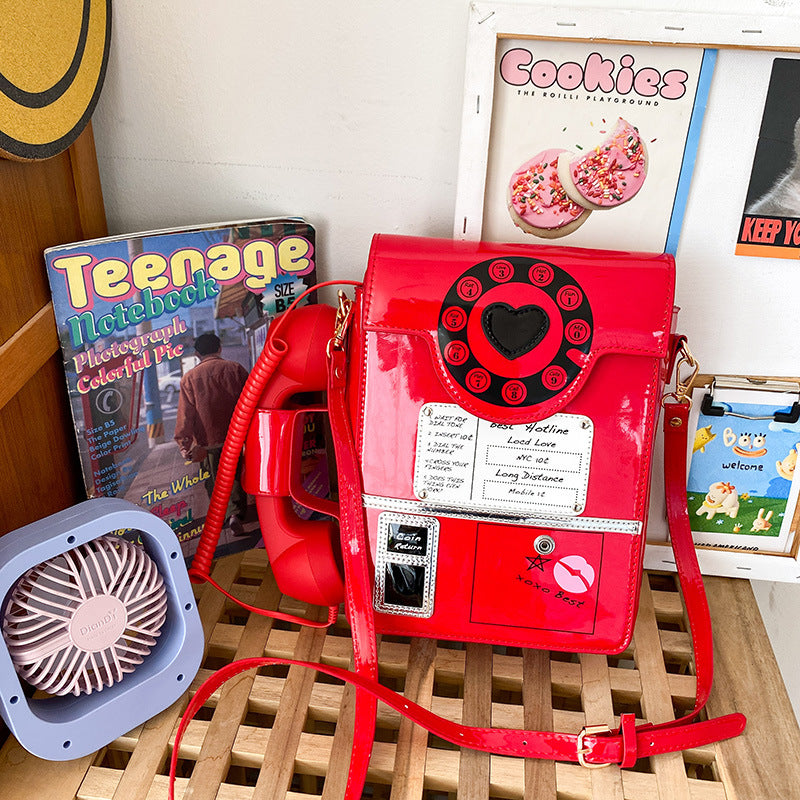 Wholesale PU Creative Fun Simulation Telephone Diagonal Bag